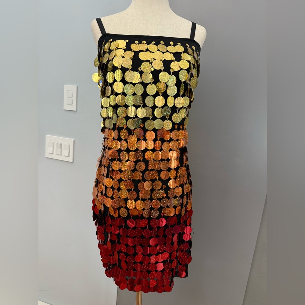 Weissman Strapless dance Dress large Sequins tap/jazz costume